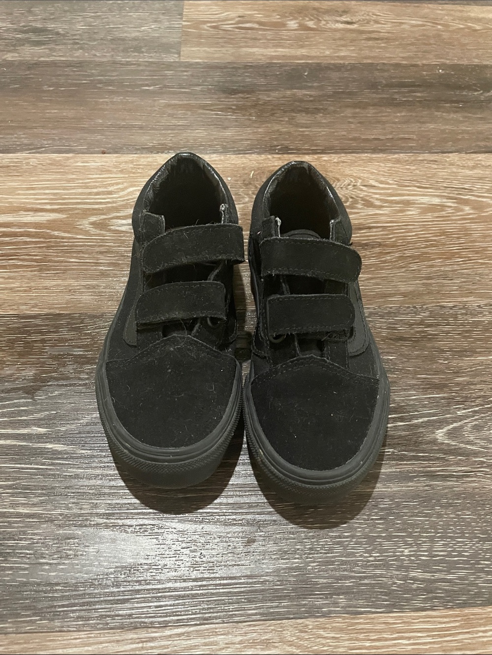 Vans Kids Black Double-Strap Skate Sneakers